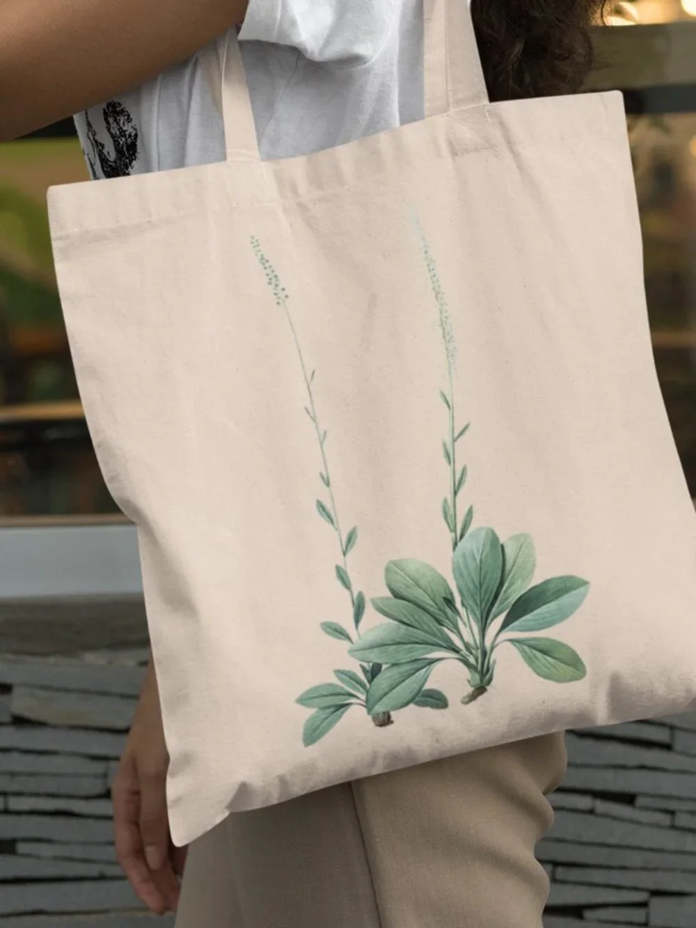 Blazing Star Vintage Floral Print Graphic Canvas Tote Bag